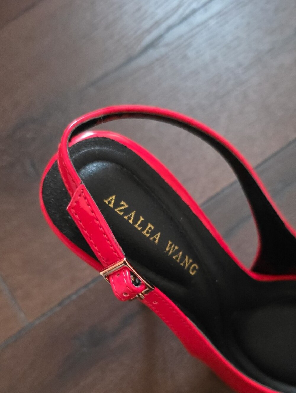 Azalea Wang Patent Red Pointed-Toe Slingback Heels - Picture 3 of 9